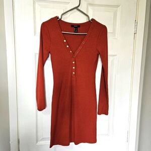 Burnt orange mini bodycon dress